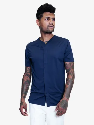 1.0 Collarless Future Short Sleeve - Navy Blue