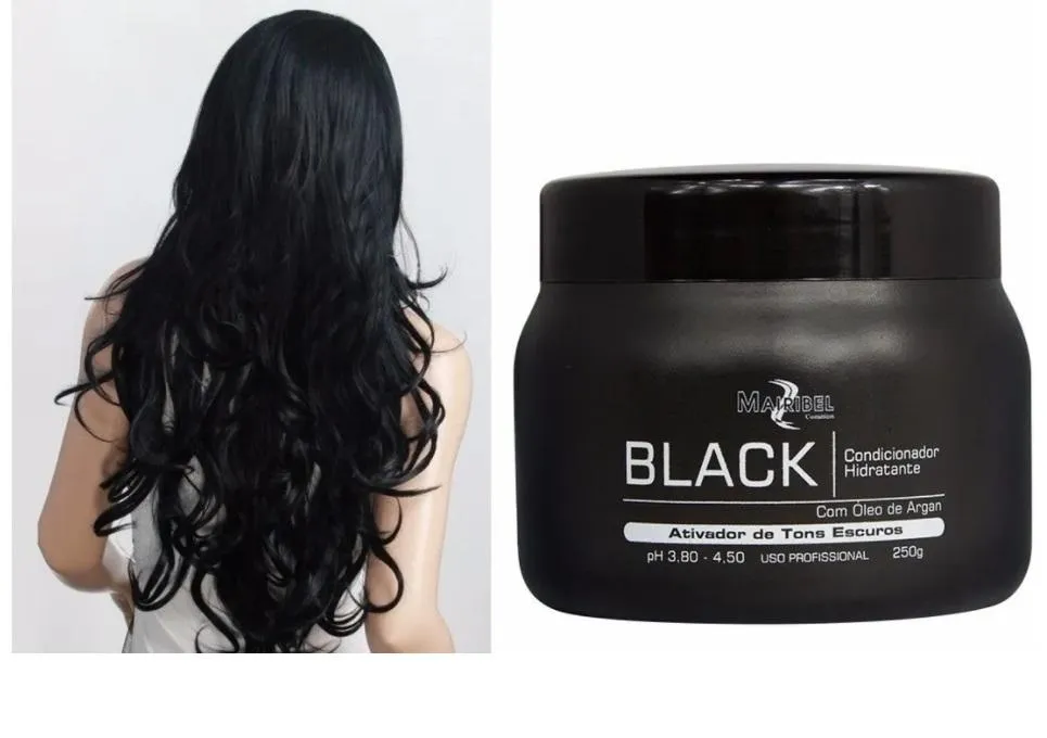 Black Moisturizing Tinting Conditioning Intensifier Argan Oil Mask 250g - Mairibel