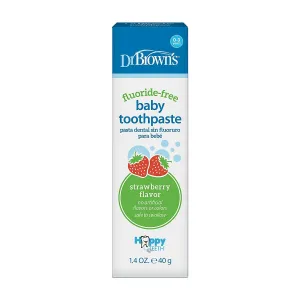 Dr. Brown’s Fluoride-Free Baby Toothpaste, Safe to Swallow, 1-Pack, 1.4oz/40g, 0-3 years