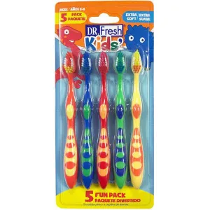 Dr. Fresh Kids' Toothbrushes, Extra Soft, 5 Count