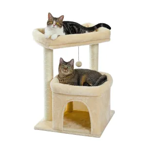 Indoor Cat Tree Tower with Double Perches and Cozy Condo