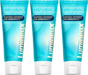 Lumineux Teeth Whitening Toothpaste 2 Pack Peroxide Free Enamel Safe for Sensitive Whiter Teeth Certified Non-Toxic, Fluoride Free, No Alcohol, Artificial Colors, SLS Free Dentist Formulated - 3.75 Oz