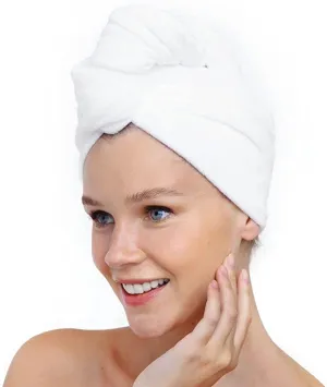 Microfiber Hair Towel - White Q