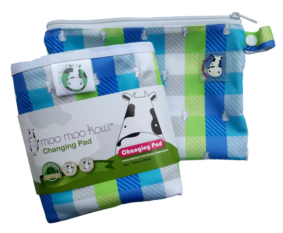 Moo Moo Kow Changing Pad Travel Size - Checkers