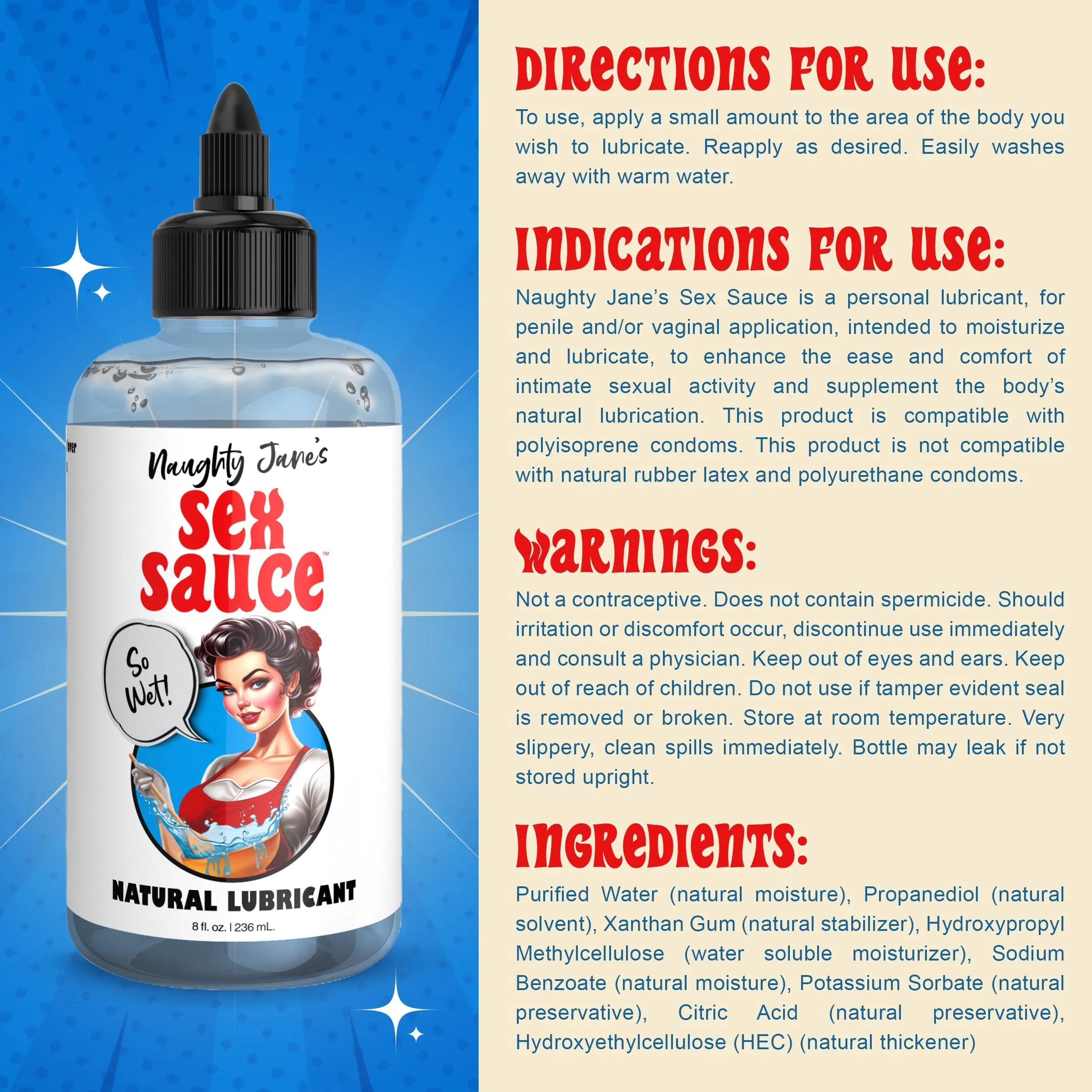 Naughty Janes's Sex Sauce Natural Lubricant