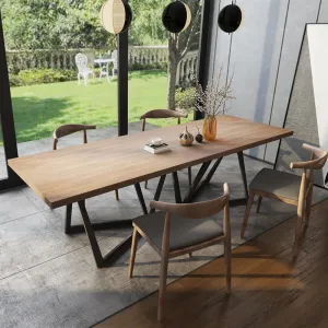 Otto Solid Wood and Metal Dining Table