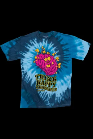 StonerDays Think Happy Thoughts Blue Tie Dye T-Shirt