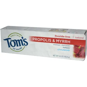 TOM'S OF MAINE - Propolis and Myrrh Toothpaste Cinnamint - 6 x 6 oz. Tubes