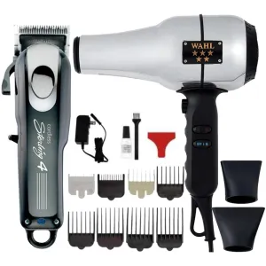 Wahl Cordless Sterling 4 #8481 Cord / Cordless Clipper   Wahl Professional 5-Star Series Ionic Retro-Chrome Design Barber Hair Dryer #05054