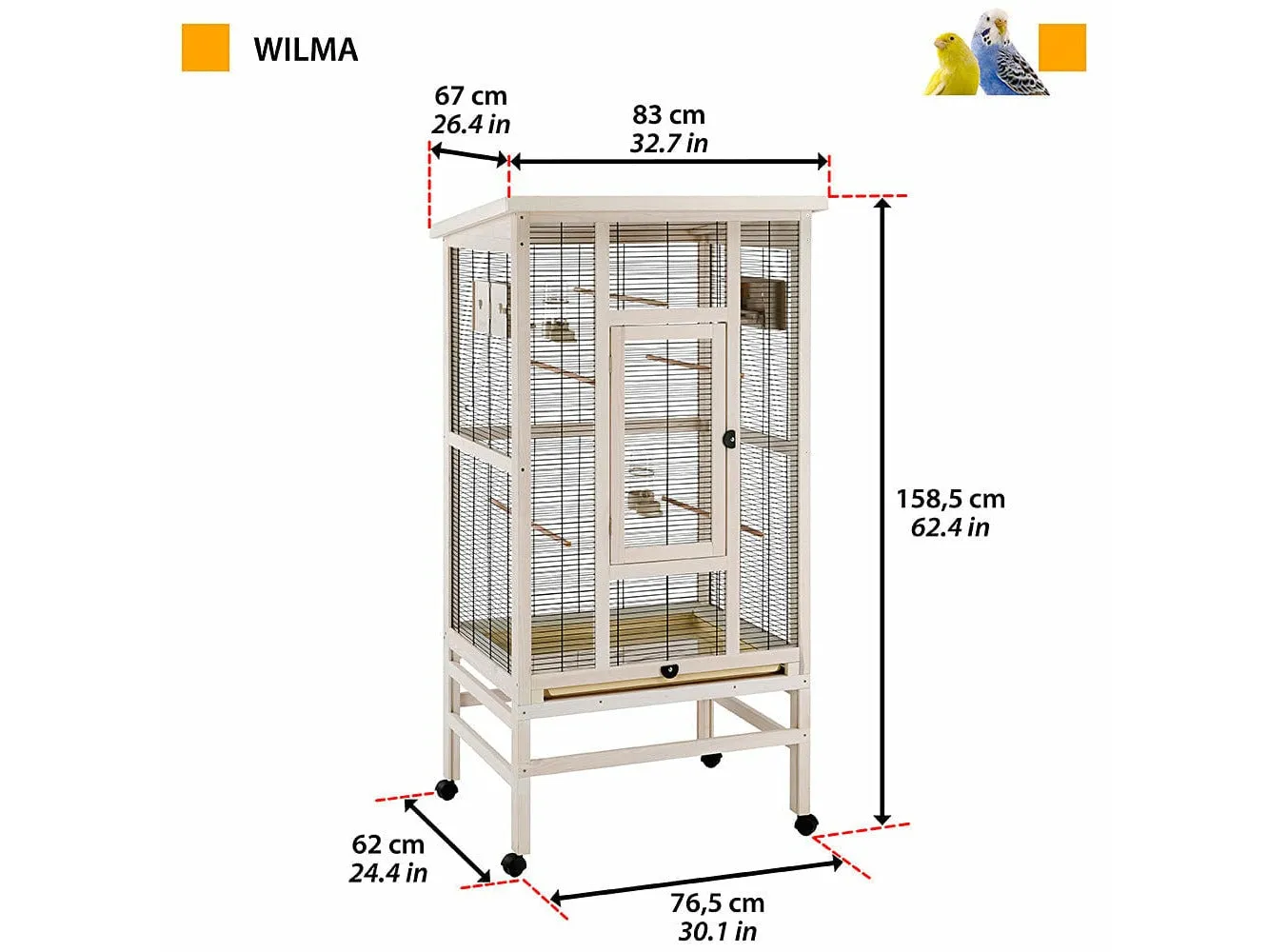 WILMA VOLIERA IN LEGNO