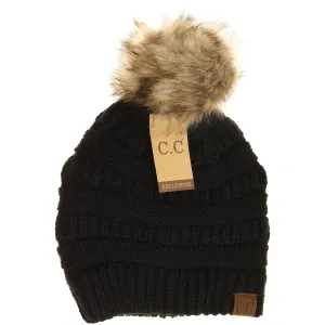 Women's CC Beanie w/ Fur Pom